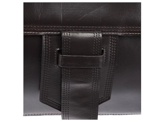 Yves Saint Laurent Borsa a tracolla con patta in pelle marrone - vista 6