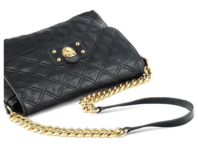Marc Jacobs Borsa a tracolla in pelle matelassé nera con catena - vista 10