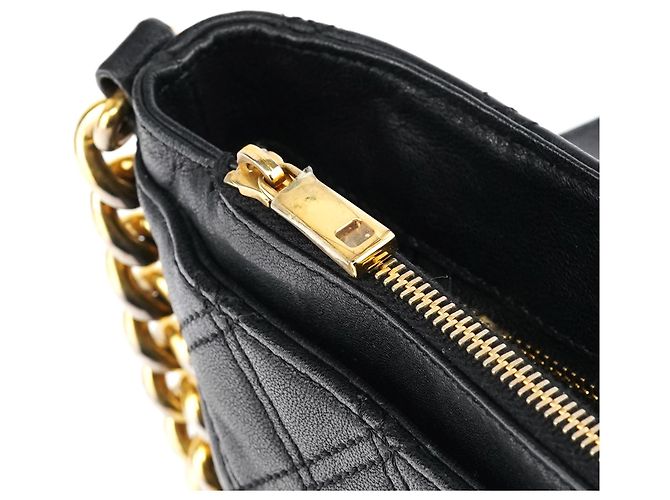 Marc Jacobs Borsa a tracolla in pelle matelassé nera con catena - vista 11