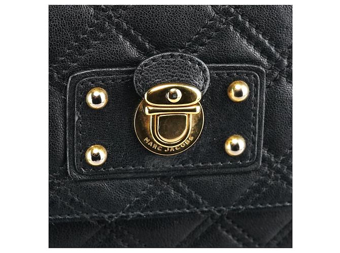 Marc Jacobs Borsa a tracolla in pelle matelassé nera con catena - vista 6