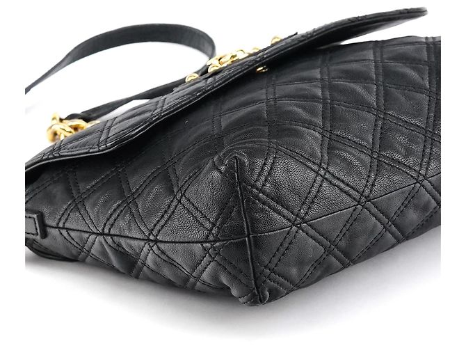 Marc Jacobs Borsa a tracolla in pelle matelassé nera con catena - vista 8