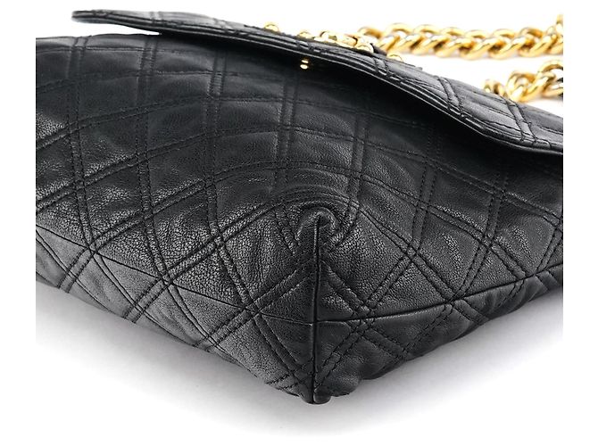 Marc Jacobs Borsa a tracolla in pelle matelassé nera con catena - vista 9
