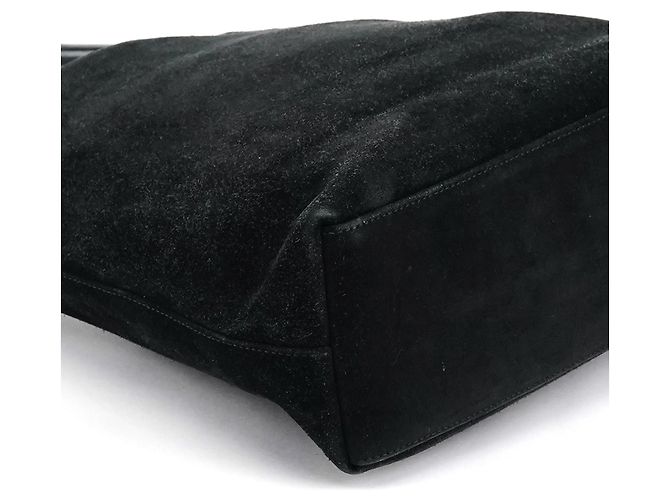 Gucci 001 3244 Borsa a spalla in camoscio nero Bamboo - vista 5