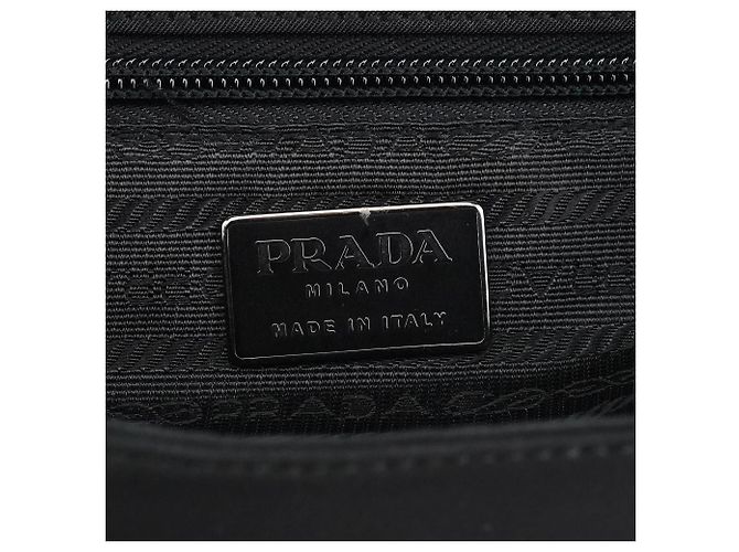 Prada Borsa a mano in Tessuto Nylon Nero - vista 11