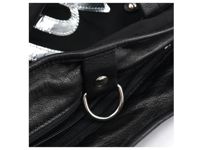 Chloé Borsa Tote in nylon nero con logo argento - vista 11