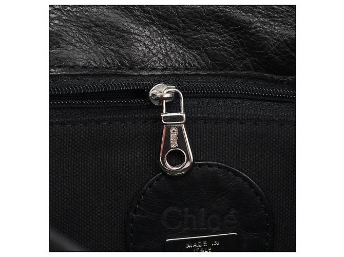 Chloé Borsa Tote in nylon nero con logo argento - vista 14