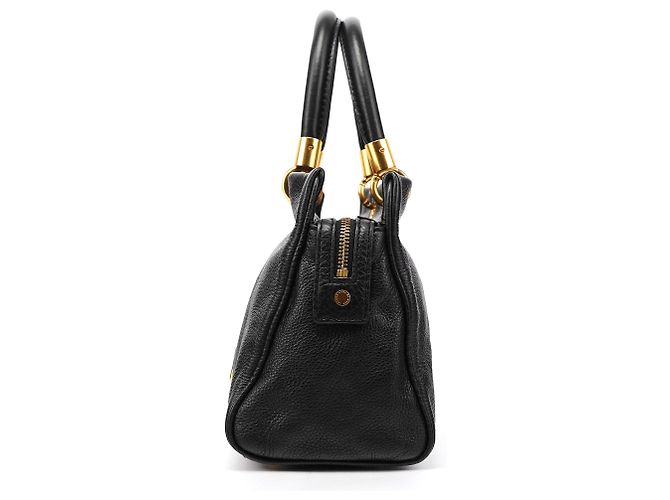 Marc by Marc Jacobs Borsa Bowling in pelle martellata nera - vista 2