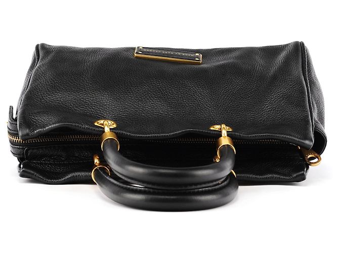 Marc by Marc Jacobs Borsa Bowling in pelle martellata nera - vista 4