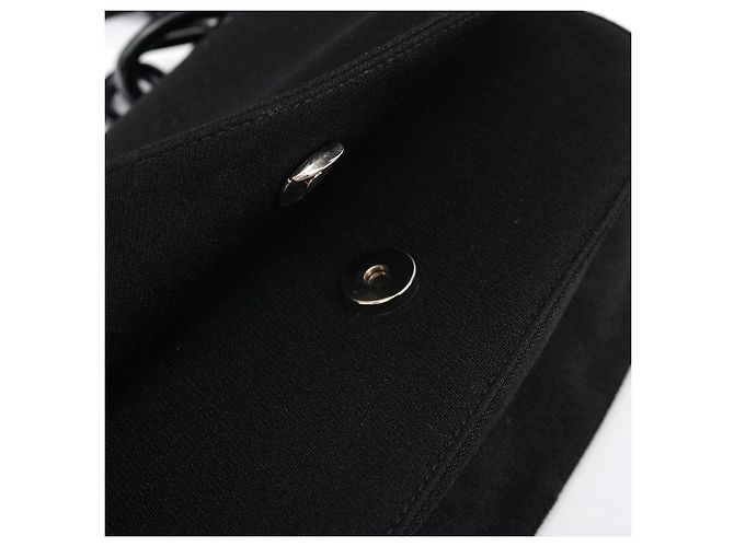 Prada B6436 Borsa a tracolla in nylon Tessuto Swing nera con catena - vista 12
