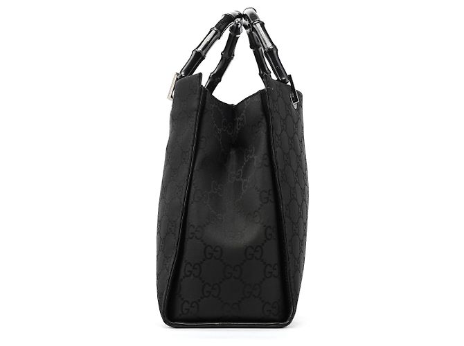 Gucci 002 1010 Black GG Bamboo Tote Bag - vista 2