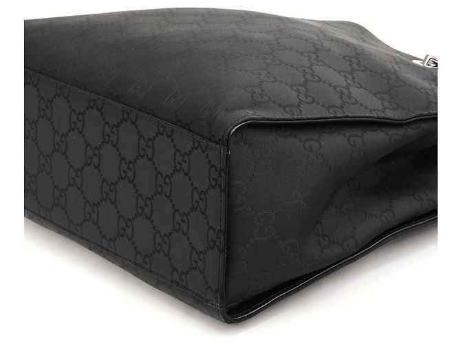 Gucci 002 1010 Black GG Bamboo Tote Bag - vista 7