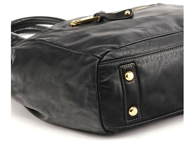 Marc Jacobs Borsa Tote in pelle nera con manici annodati - vista 8