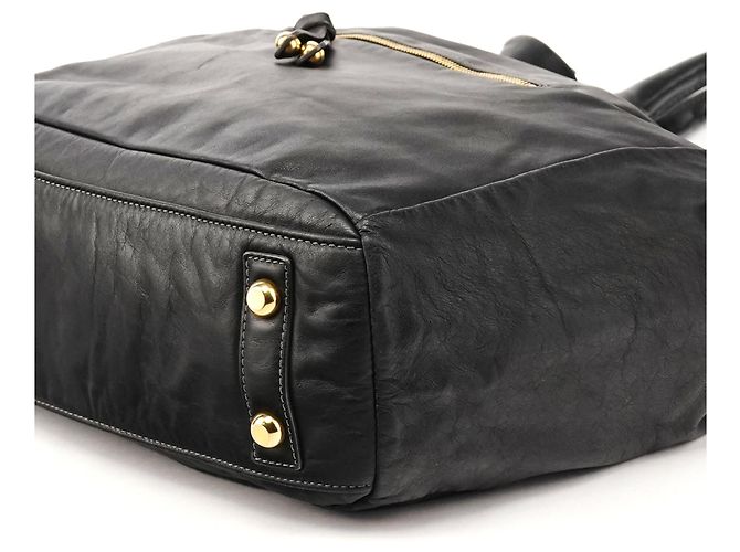 Marc Jacobs Borsa Tote in pelle nera con manici annodati - vista 9