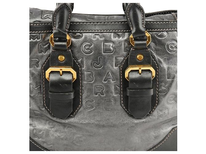 Marc Jacobs Borsa 2-Way in pelle grigia con logo impresso - vista 10