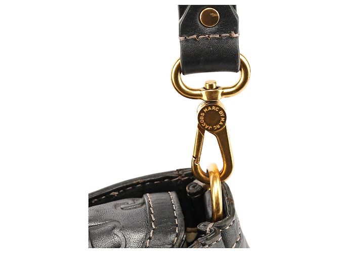 Marc Jacobs Borsa 2-Way in pelle grigia con logo impresso - vista 11