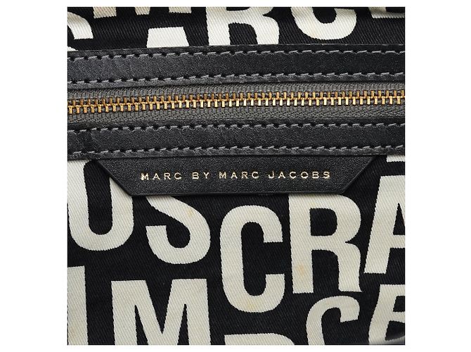 Marc Jacobs Borsa 2-Way in pelle grigia con logo impresso - vista 12