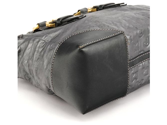 Marc Jacobs Borsa 2-Way in pelle grigia con logo impresso - vista 7