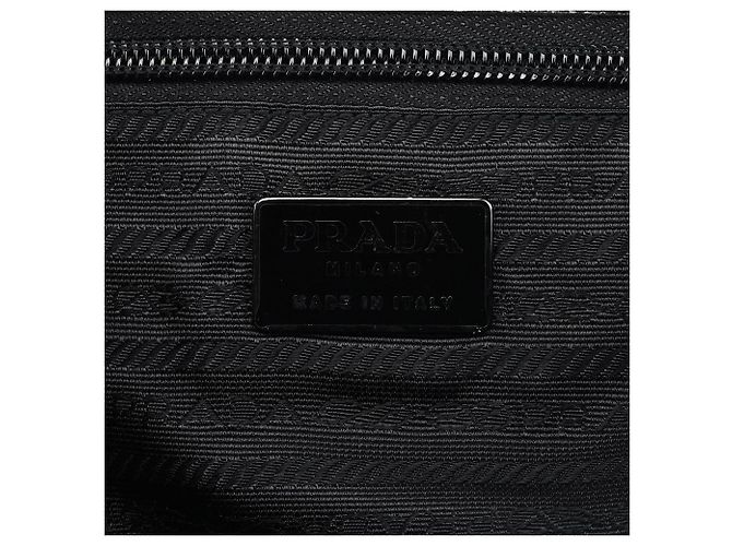 Prada  mala de mão com alça superior e fivela em Vitello preto - vista 12