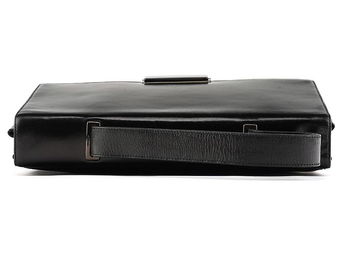 Prada  mala de mão com alça superior e fivela em Vitello preto - vista 4