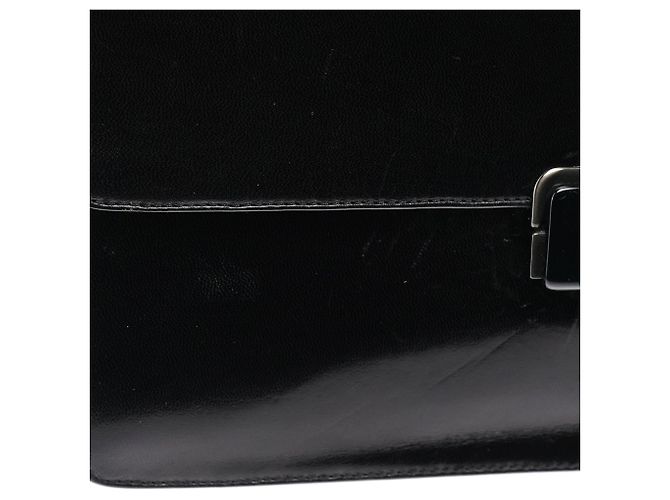 Prada  mala de mão com alça superior e fivela em Vitello preto - vista 7