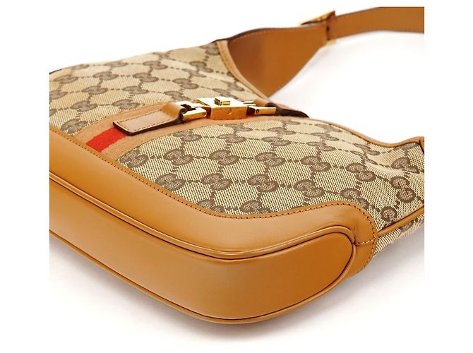 Gucci 001 3735 Borsa a Tracolla GG Jackie Beige Tan - vista 7