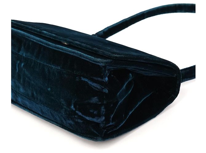 Prada B7595 Deep Blue Velluto Righe Shoulder Bag - vista 8