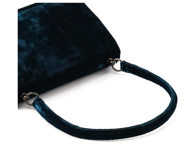Prada B7595 Deep Blue Velluto Righe Shoulder Bag - vista 9