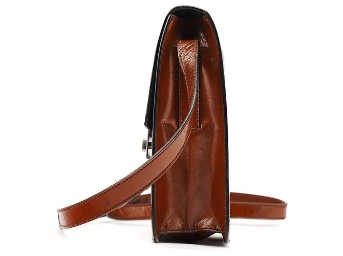 Miu Miu Borsa a tracolla in pelle marrone con patta - vista 2