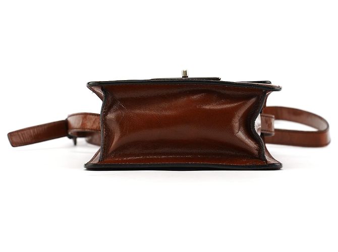 Miu Miu Borsa a tracolla in pelle marrone con patta - vista 5