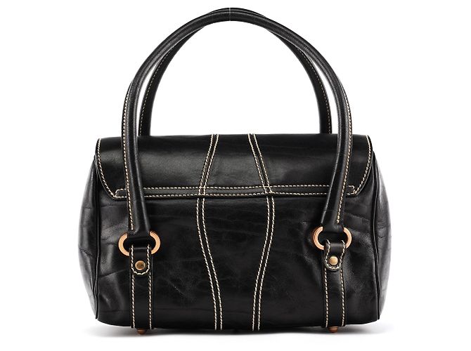 Gucci Borsa Bowling GG 124245 in pelle di vitello nera - vista 3