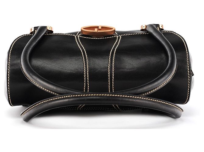 Gucci Borsa Bowling GG 124245 in pelle di vitello nera - vista 4