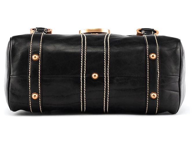 Gucci Borsa Bowling GG 124245 in pelle di vitello nera - vista 5