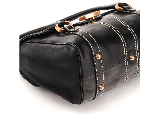 Gucci Borsa Bowling GG 124245 in pelle di vitello nera - vista 7