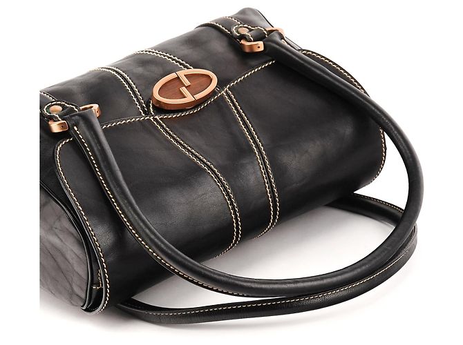 Gucci Borsa Bowling GG 124245 in pelle di vitello nera - vista 9