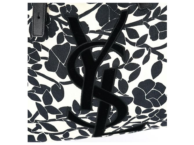 Yves Saint Laurent Borsa Tote YSL in tela floreale - vista 6