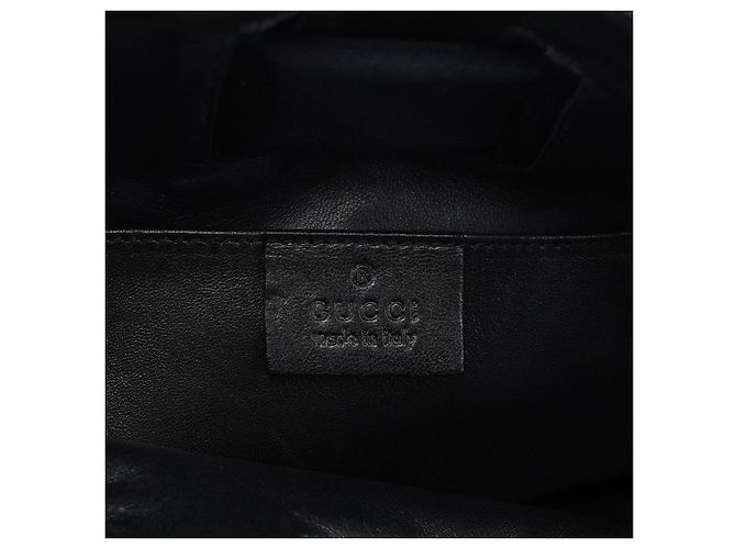 Gucci Borsa a tracolla in raso nero con coulisse - vista 8