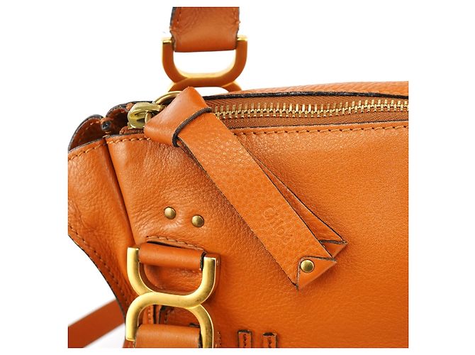 Chloé Borsa Marcie 2-Way in pelle arancione - vista 10