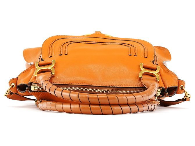 Chloé Borsa Marcie 2-Way in pelle arancione - vista 4