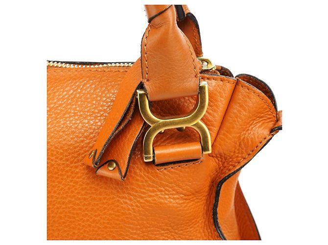 Chloé Borsa Marcie 2-Way in pelle arancione - vista 6