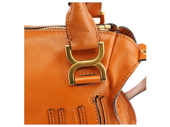 Chloé Borsa Marcie 2-Way in pelle arancione - vista 9