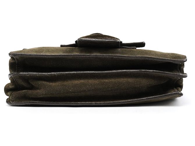 Miu Miu Bolsa de Ombro com Fivela em Camurça Khaki - vista 5
