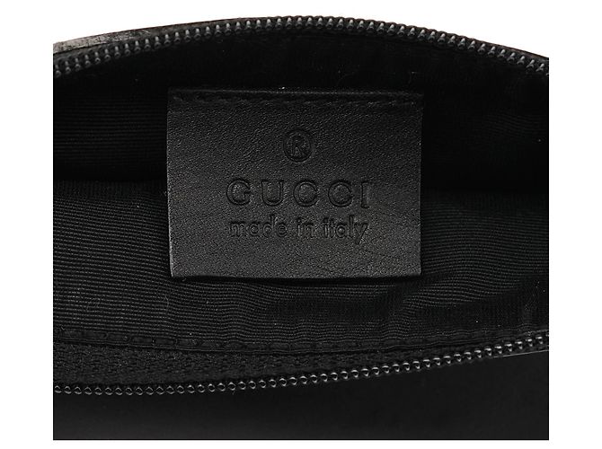 Gucci Borsa a tracolla con coulisse in tela GG nera 90640 - vista 12