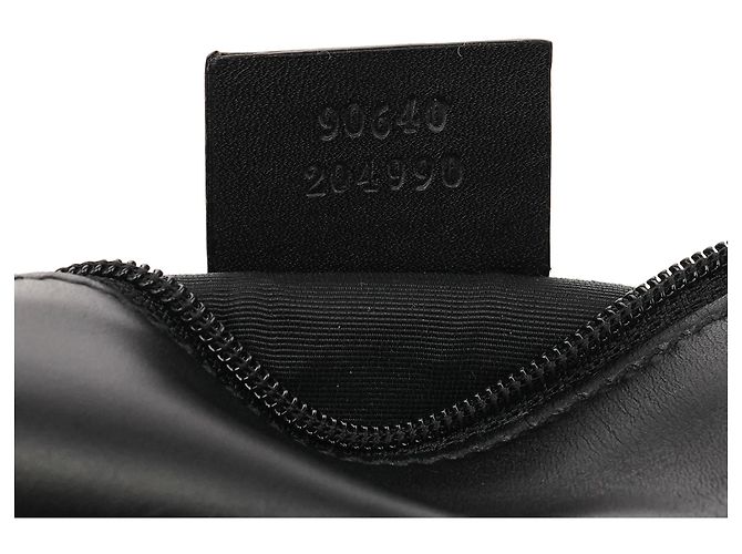 Gucci Borsa a tracolla con coulisse in tela GG nera 90640 - vista 13