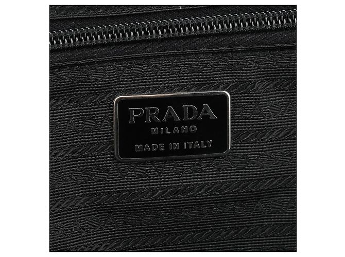 Prada Borsa Tote in Nylon Tessuto Vitello nera - vista 13