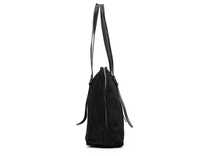 Prada Borsa Tote in Nylon Tessuto Vitello nera - vista 2