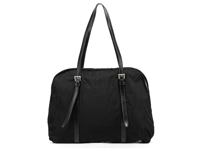 Prada Borsa Tote in Nylon Tessuto Vitello nera - vista 3
