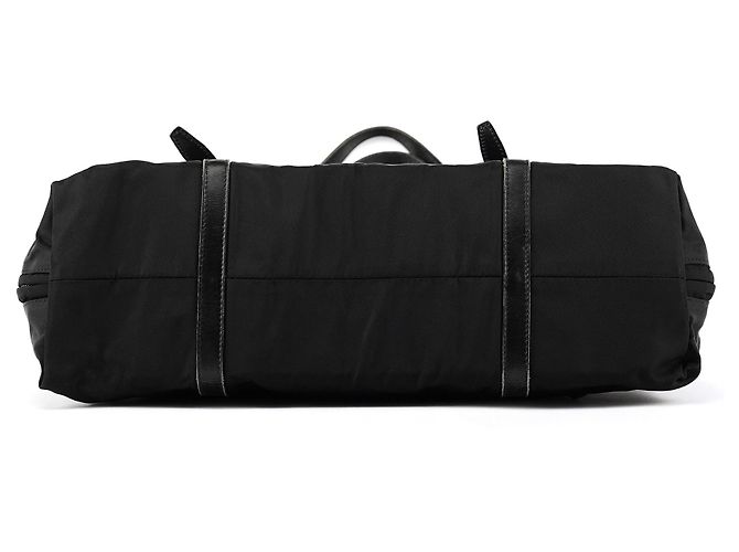 Prada Borsa Tote in Nylon Tessuto Vitello nera - vista 5