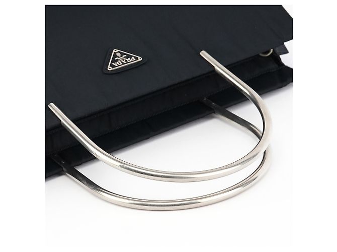 Prada Borsa Tote Tessuto Metal Nylon Navy - vista 10
