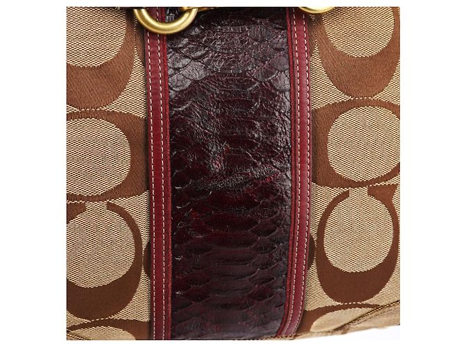 Coach 12466 Borsa Tote Hamptons in Python Beige Burgundy - vista 10