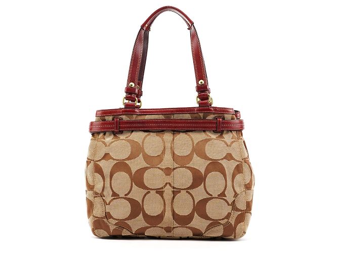 Coach 12466 Borsa Tote Hamptons in Python Beige Burgundy - vista 3